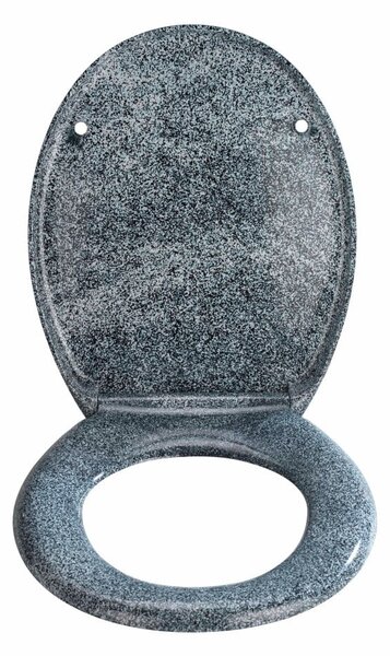 Deska sedesowa z dekorem betonu z łatwym domknięciem Wenko Premium Ottana, 45,2x37,6 cm