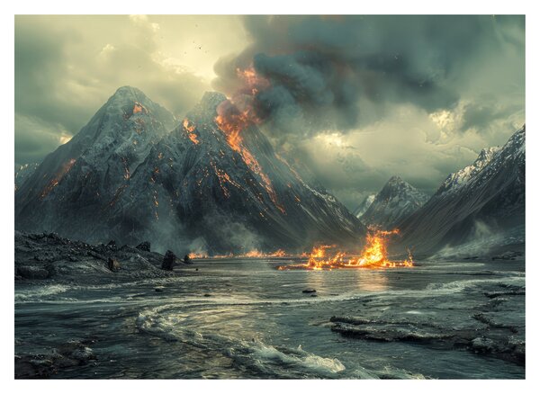 Obraz na szkle - Erupcja wulkanu (70x50 cm)