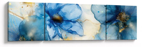 Obraz - Kwiatowy, malowany tuszem (170x50 cm)