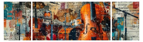 Obraz - Instrumenty muzyczne (170x50 cm)