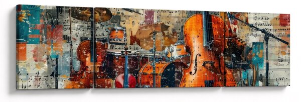 Obraz - Instrumenty muzyczne (170x50 cm)