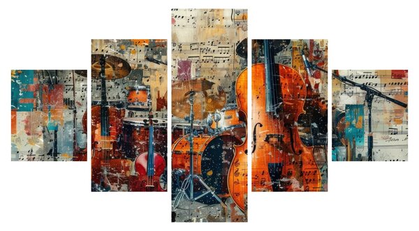 Obraz - Instrumenty muzyczne (125x70 cm)