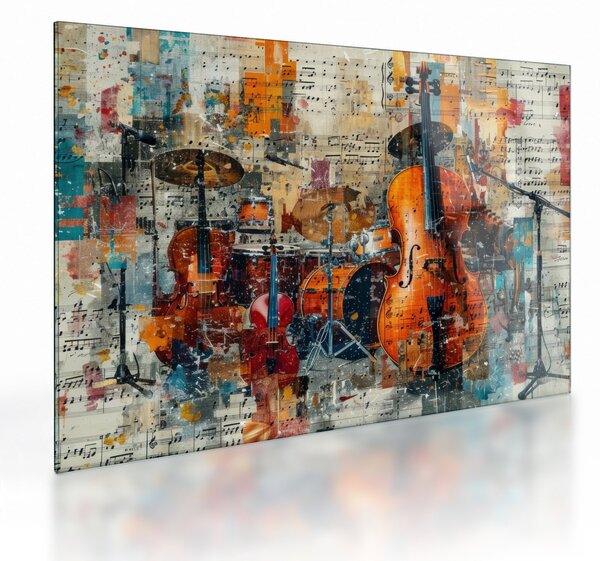 Obraz na szkle - Instrumenty muzyczne (70x50 cm)