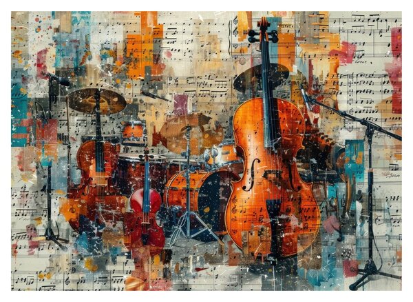 Obraz na szkle - Instrumenty muzyczne (70x50 cm)