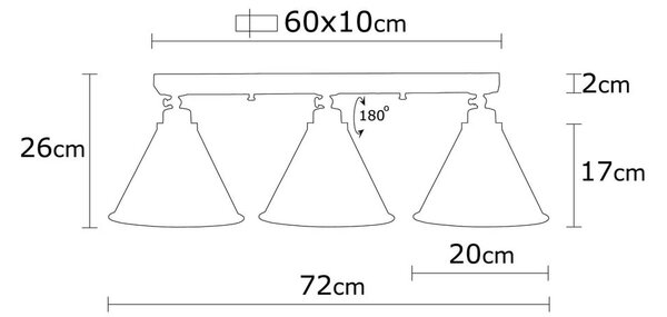 Lampa sufitowa w kolorze brązu z metalowym kloszem ø 20 cm Tramino – Opviq lights