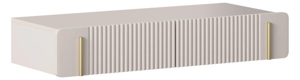 Toaletka Malmi 100 cm wisząca z szufladami - kaszmir / złoty