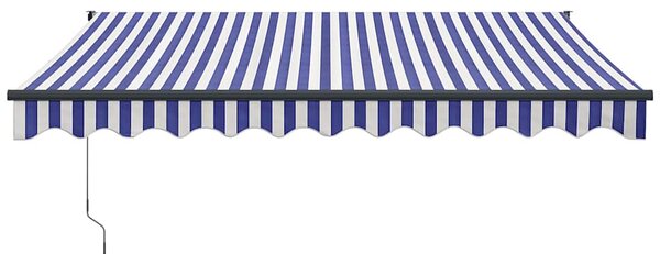 Zwijana markiza, niebiesko-biała, 3x2,5 m, tkanina i aluminium