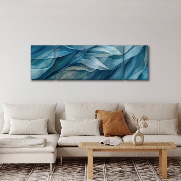 Obraz - Niebieskie i białe fale (170x50 cm)
