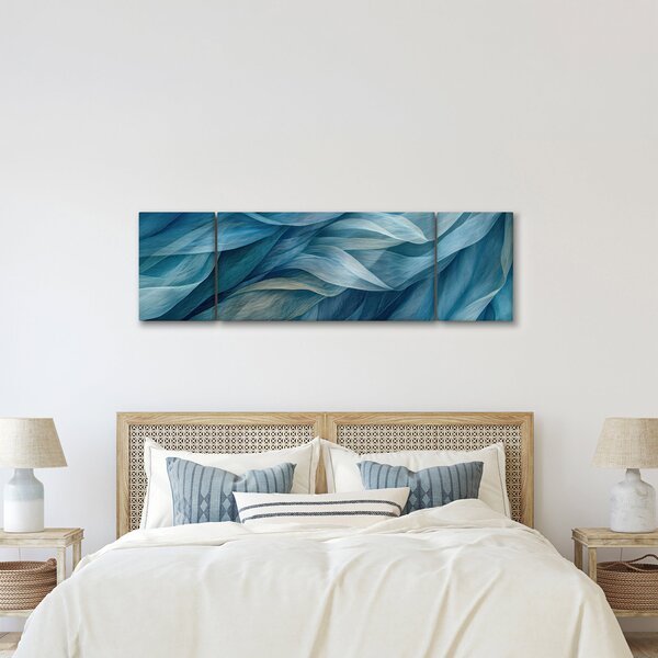 Obraz - Niebieskie i białe fale (170x50 cm)