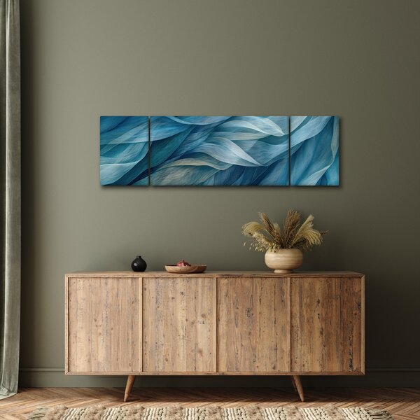 Obraz - Niebieskie i białe fale (170x50 cm)