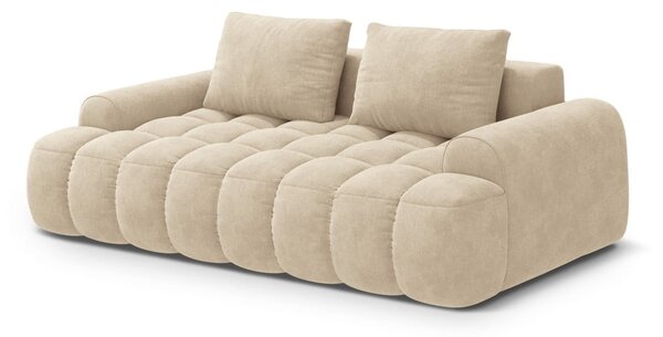 Beżowa aksamitna sofa 200 cm Linz – Cosmopolitan Design