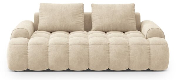 Beżowa aksamitna sofa 200 cm Linz – Cosmopolitan Design