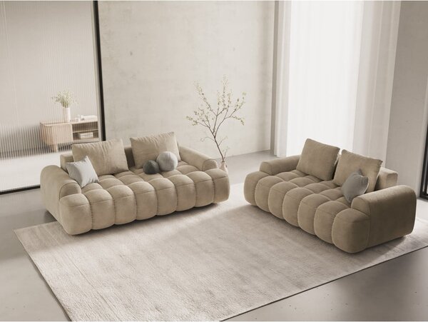 Beżowa aksamitna sofa 175 cm Linz – Cosmopolitan Design