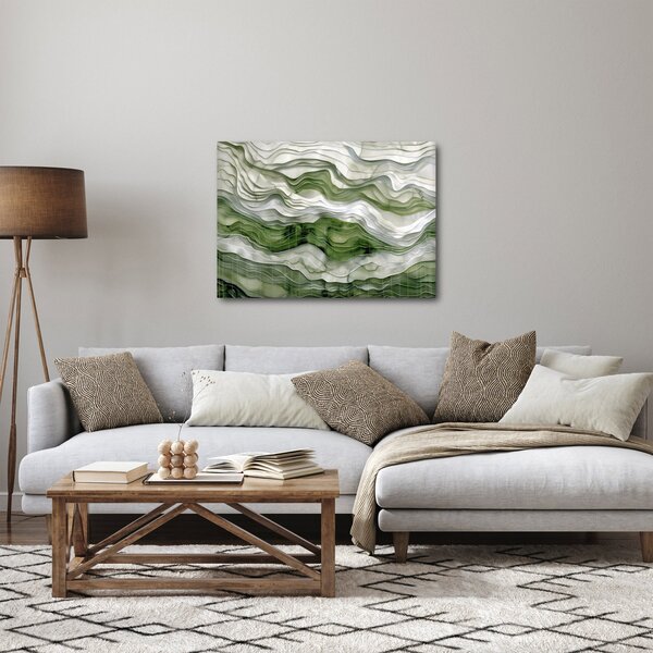 Obraz - Zielone i białe zmarszczki (70x50 cm)