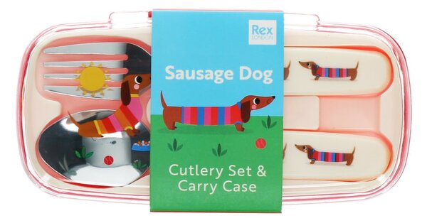 Sztućce dla dzieci ze stali nierdzewnej 2 szt. Sausage Dog – Rex London