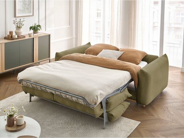 Zielona rozkładana sofa 214 cm Ernest – Bobochic Paris