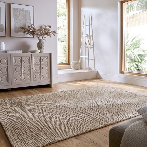 Beżowy wełniany dywan tkany ręcznie 160x230 cm Harris Boucle – Flair Rugs