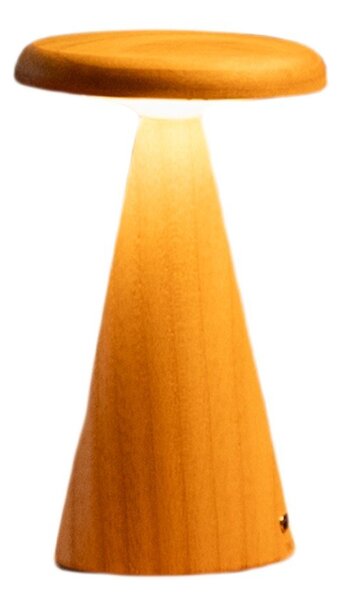 Lampa stołowa LED w naturalnym kolorze z drewnianym kloszem (wysokość 14 cm) Sylva – Gingko