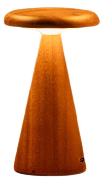Lampa stołowa LED w naturalnym kolorze z drewnianym kloszem (wysokość 14 cm) Sylva – Gingko