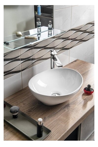 Biała ceramiczna umywalka 42x34 cm Aqualine – Sapho