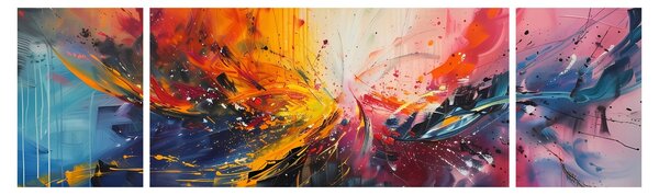 Obraz - Abstrakcja kolorów (170x50 cm)