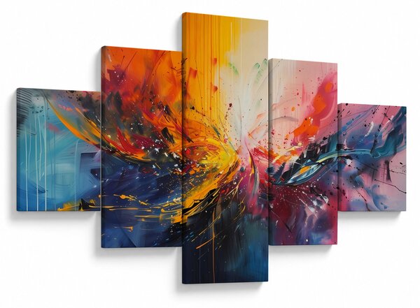 Obraz - Abstrakcja kolorów (125x70 cm)