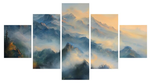 Obraz - Malowany górski krajobraz (125x70 cm)