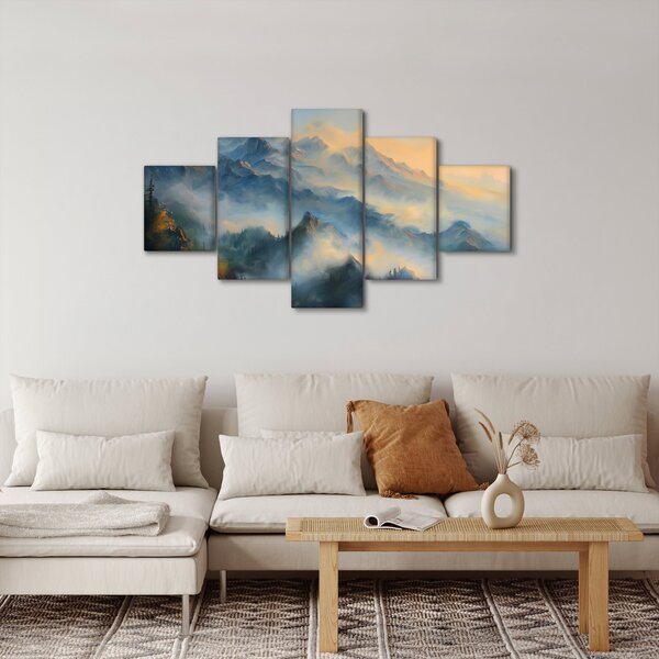 Obraz - Malowany górski krajobraz (125x70 cm)