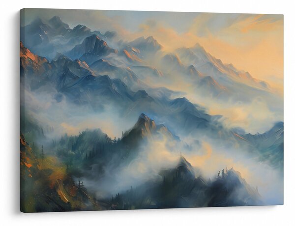 Obraz - Malowany górski krajobraz (70x50 cm)