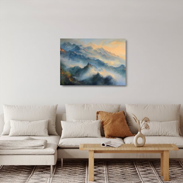 Obraz na szkle - Malowany górski krajobraz (70x50 cm)