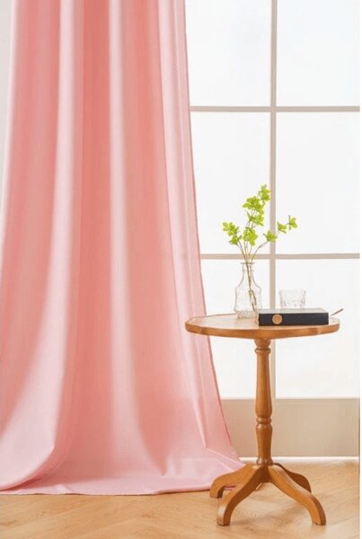 Zasłona OXFORD LIGHT 140x250 cm, różowa Zawieszanie: Taśma z wiązaniami