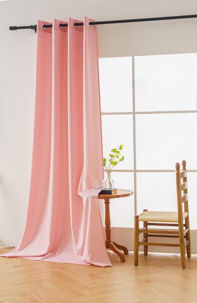 Zasłona OXFORD LIGHT 140x250 cm, różowa Zawieszanie: Taśma z wiązaniami