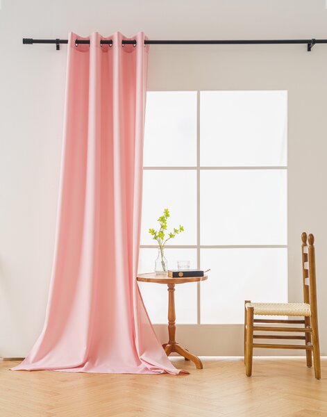 Zasłona OXFORD LIGHT 140x250 cm, różowa Zawieszanie: Taśma z wiązaniami