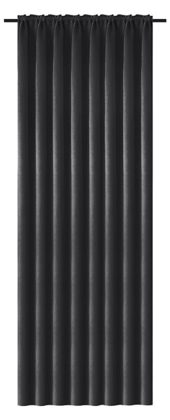 Czarna zasłona OXFORD 140x250 cm Zawieszanie: Metalowe pierścienie