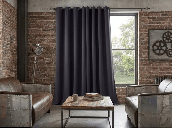 Zasłona OXFORD LIGHT 140x250 cm, ciemnoszara Zawieszanie: Taśma z wiązaniami