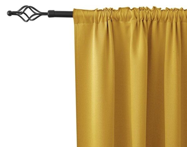 Żółta zasłona OXFORD 140x250 cm Zawieszanie: Metalowe pierścienie