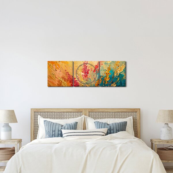 Obraz - Malowanie pola (z zegarem) (90x30 cm)