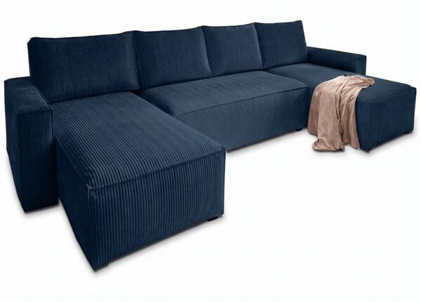 Narożnik w kształcie U SMART COSARO 295x140 cm, ciemnoniebieski