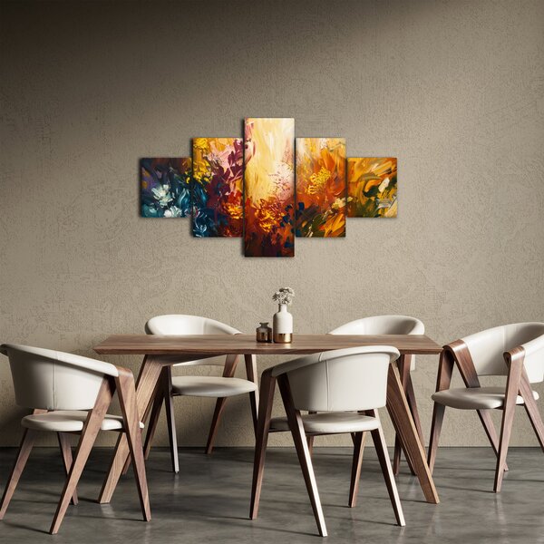 Obraz - Abstrakcyjny obraz kwiatów (125x70 cm)