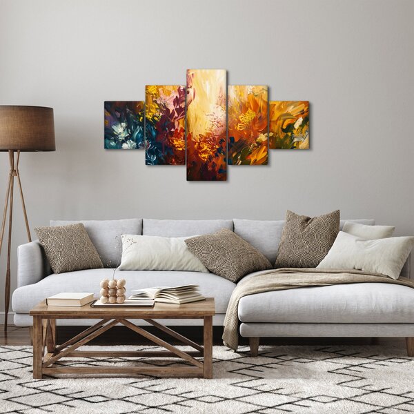 Obraz - Abstrakcyjny obraz kwiatów (125x70 cm)