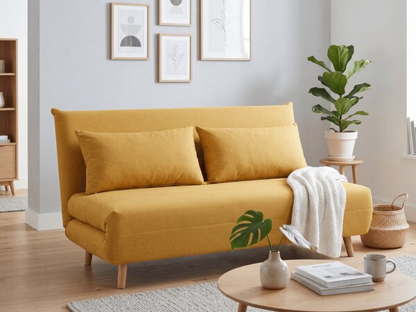 Musztardowa rozkładana sofa SPIKE II