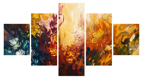 Obraz - Abstrakcyjny obraz kwiatów (125x70 cm)