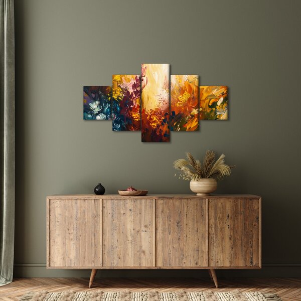 Obraz - Abstrakcyjny obraz kwiatów (125x70 cm)