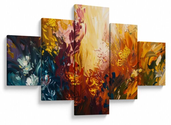 Obraz - Abstrakcyjny obraz kwiatów (125x70 cm)