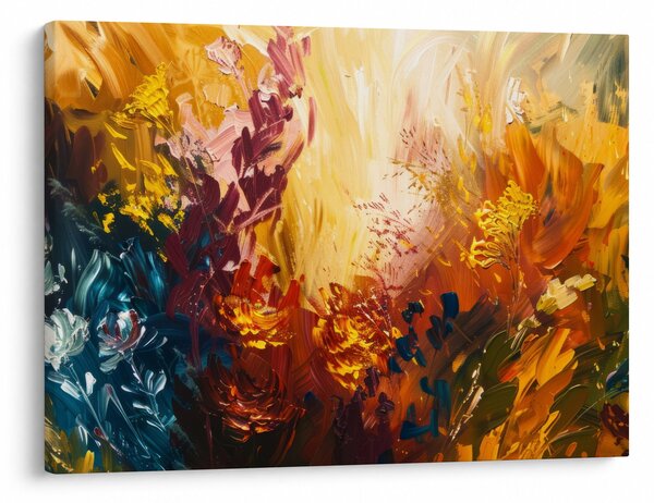 Obraz - Abstrakcyjny obraz kwiatów (70x50 cm)