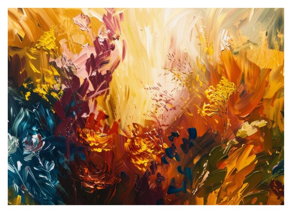 Obraz - Abstrakcyjny obraz kwiatów (70x50 cm)