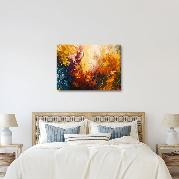 Obraz - Abstrakcyjny obraz kwiatów (70x50 cm)