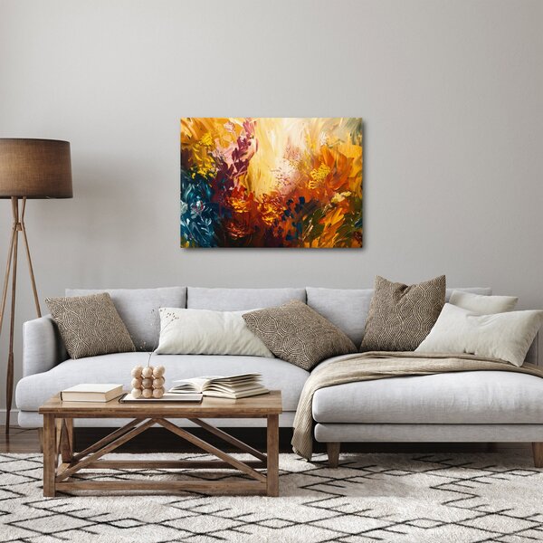 Obraz - Abstrakcyjny obraz kwiatów (70x50 cm)