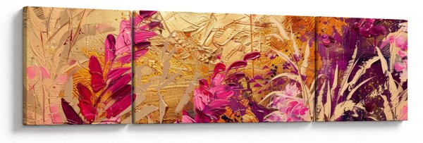 Obraz - Abstrakcyjny obraz kwiatów II. (170x50 cm)