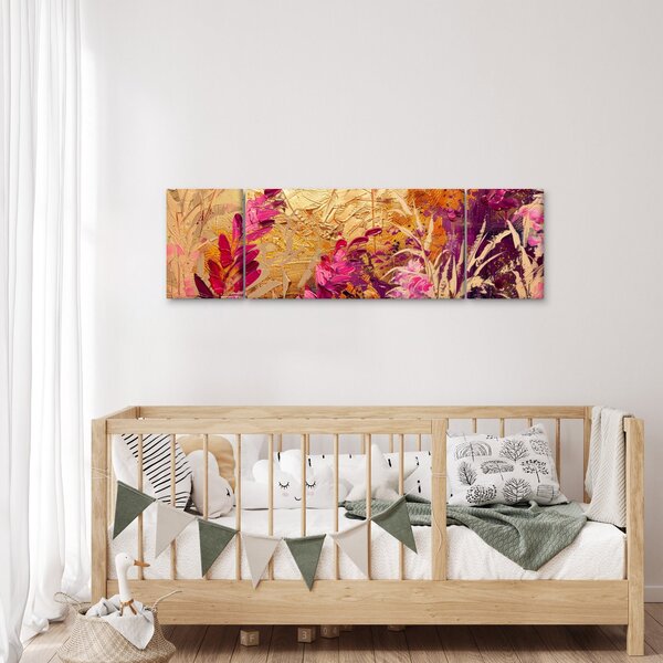 Obraz - Abstrakcyjny obraz kwiatów II. (170x50 cm)